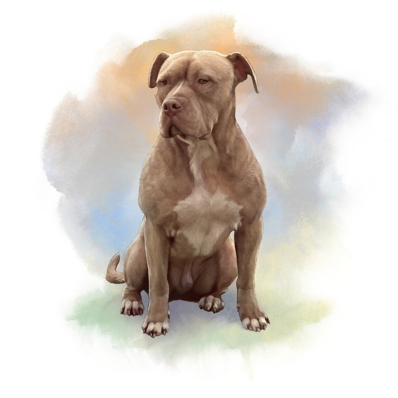 American Staffordshire Terrier Portrait Fabric Panel - ineedfabric.com