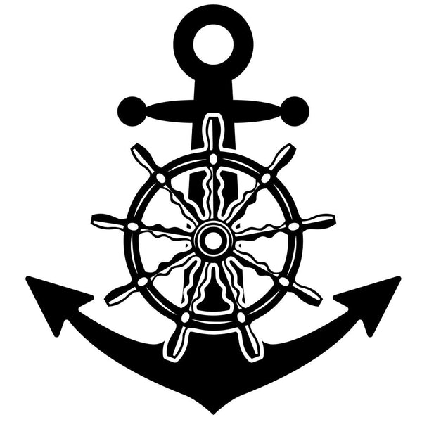Anchor with Ship Wheel Fabric Panel - ineedfabric.com
