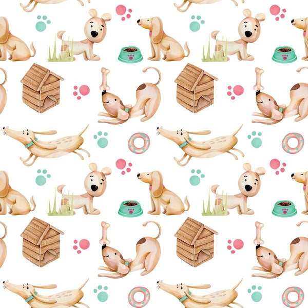 Animal Life Dogs Fabric - ineedfabric.com