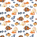 Animal Life Fish and Coral Fabric - ineedfabric.com