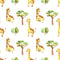 Animal Life Giraffes and Trees Fabric - ineedfabric.com