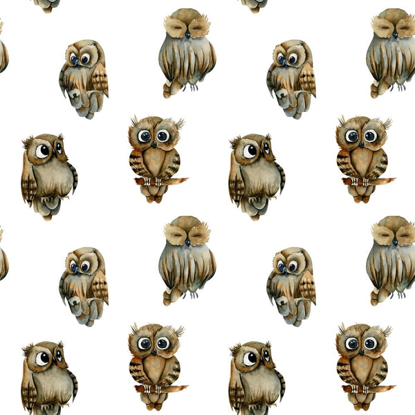 Animal Life Owls Fabric - ineedfabric.com