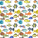 Animal Life Packed Fish Fabric - ineedfabric.com
