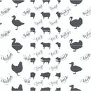 Animal Silhouettes & Names Fat Quarter Bundle - 7 Pieces - ineedfabric.com