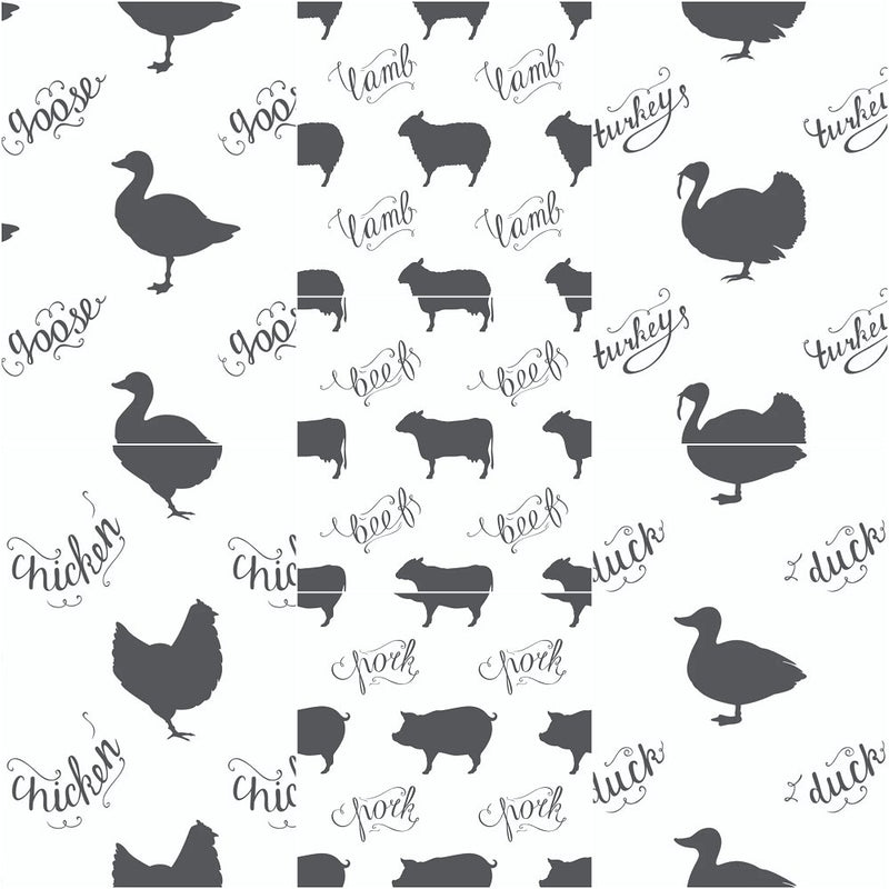 Animal Silhouettes & Names Fat Quarter Bundle - 7 Pieces - ineedfabric.com