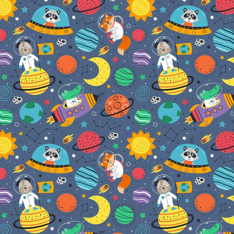Animals In Space Fabric - ineedfabric.com