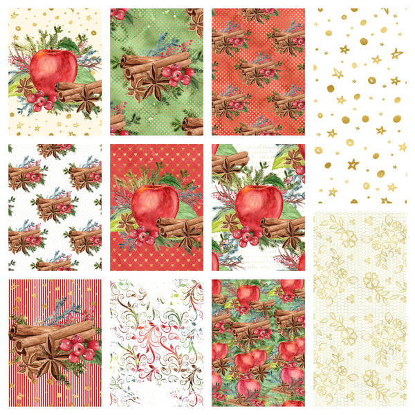 Apple Cinnamon Fabric Collection - 1/2 Yard Bundle - ineedfabric.com