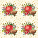 Apple Cinnamon On Gold Stars Fabric - ineedfabric.com