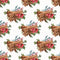 Apple Cinnamon On Grunge Dots Fabric - White - ineedfabric.com