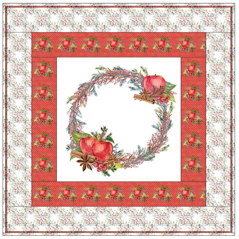 Apple Cinnamon Wreath Wall Hanging 42" x 42" - ineedfabric.com