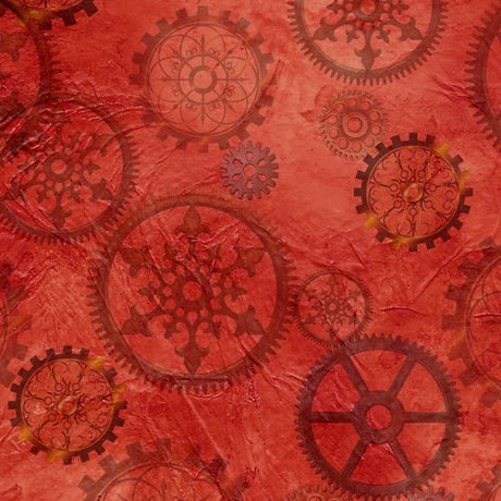 Aquatic Steampunkery Gears Fabric - ineedfabric.com