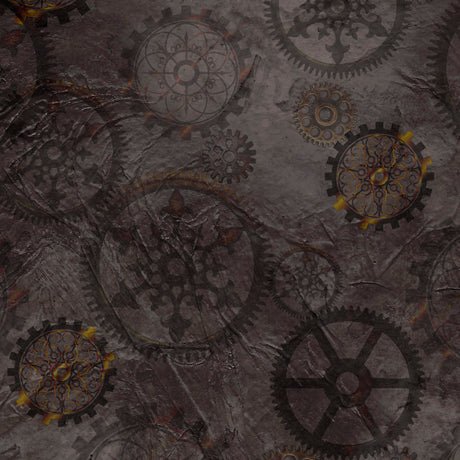 Aquatic Steampunkery Gears Fabric - ineedfabric.com