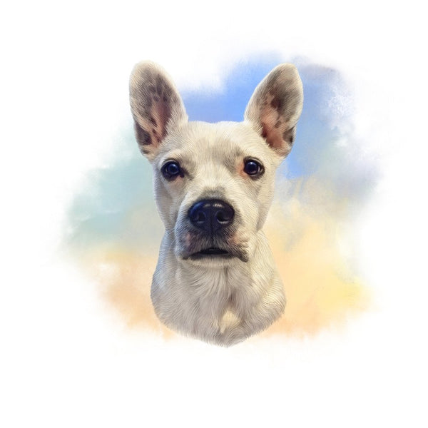 Argentine Dogo Puppy Portrait Fabric Panel - ineedfabric.com