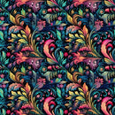 Artistic Floral Motifs Fabric - ineedfabric.com