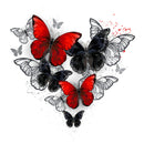 Artistic Morpho Butterflies Fabric Panel - White - ineedfabric.com