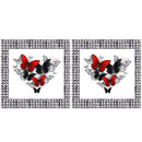 Artistic Morpho Butterflies Pillow Panel - Red - ineedfabric.com