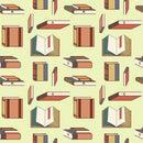 Assorted Books Fabric - Green - ineedfabric.com
