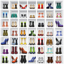 Assorted Heels on Shelves Fabric - Multi - ineedfabric.com