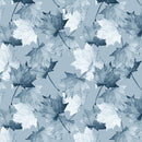 Assorted Maple Leaf Fabric - Blue - ineedfabric.com