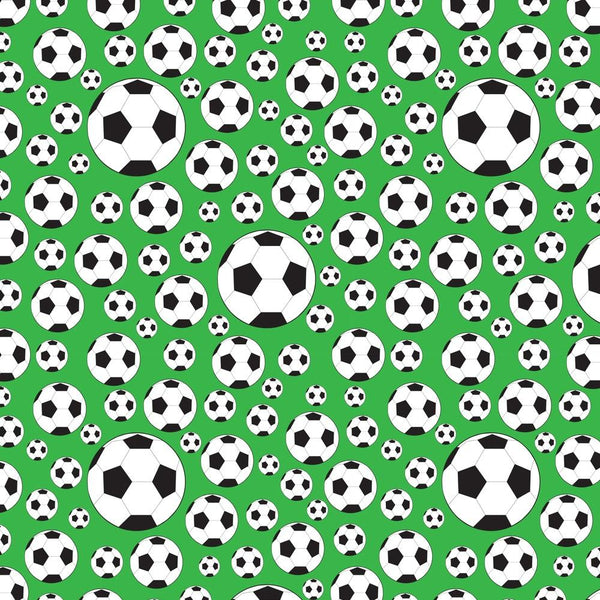 Assorted Soccer Balls Fabric - Green - ineedfabric.com