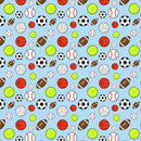 Assorted Sports Balls Fabric - Blue - ineedfabric.com
