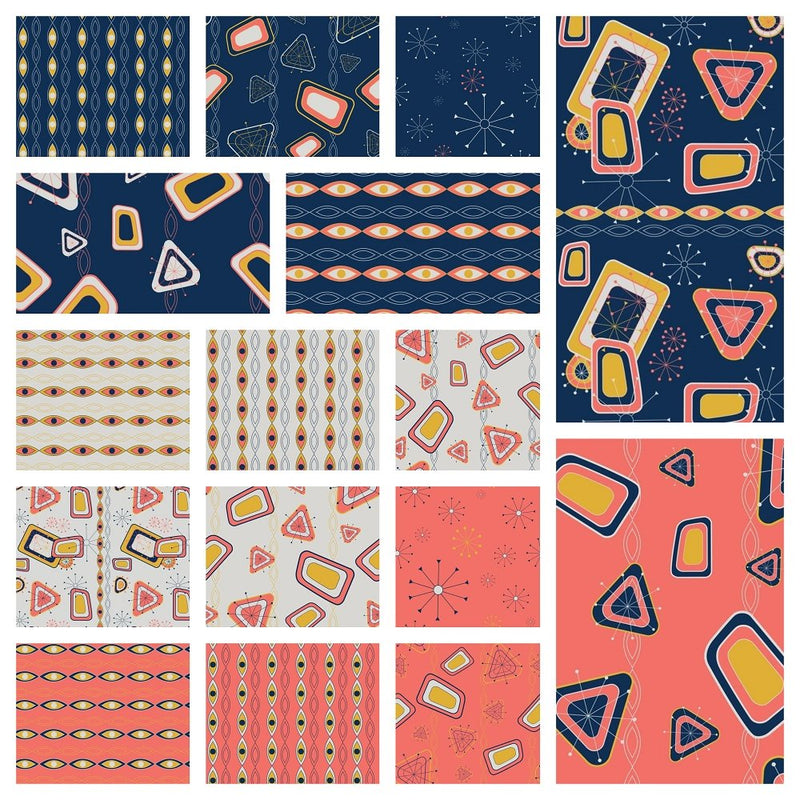 Atomic Geometric Fabric Collection - 1 Yard Bundle - ineedfabric.com