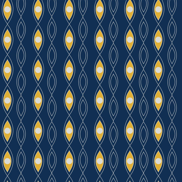 Atomic Geometric Pattern #2 Fabric - Blue - ineedfabric.com