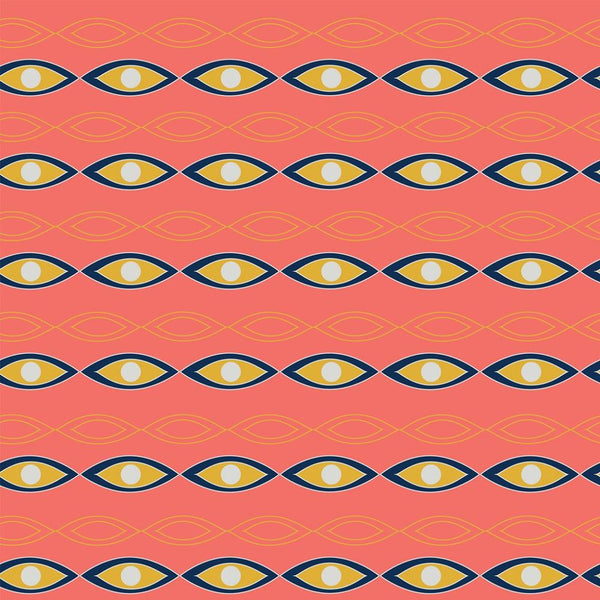 Atomic Geometric Pattern #2 Fabric - Pink - ineedfabric.com