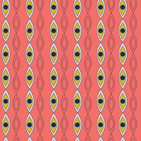 Atomic Geometric Pattern #4 Fabric - Pink - ineedfabric.com