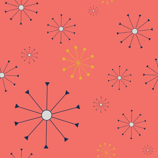 Atomic Geometric Pattern #6 Fabric - Pink - ineedfabric.com
