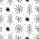 Atomic Icons Fabric - Black/White - ineedfabric.com