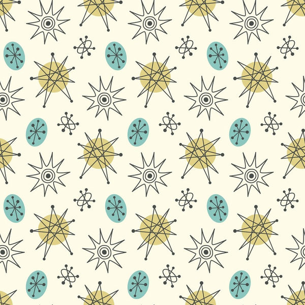 Atomic Pattern #3 Fabric - Tan - ineedfabric.com