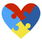 Autism Awareness Heart Fabric Panel - ineedfabric.com