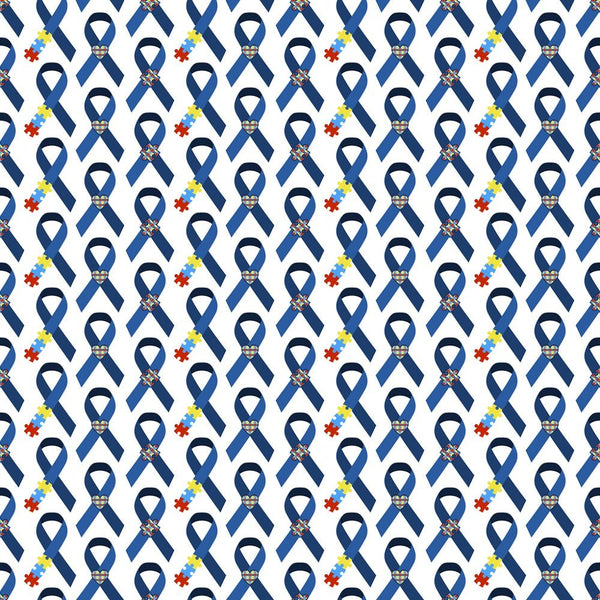 Autism Awareness Ribbons Fabric - ineedfabric.com