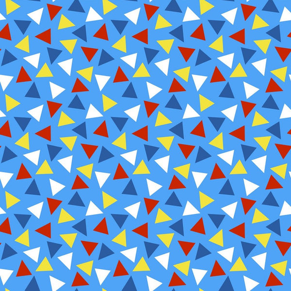 Autism Awareness Tossed Triangles Fabric - ineedfabric.com