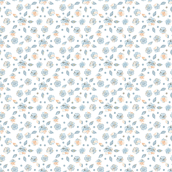Autumn Floral Fabric - White - ineedfabric.com