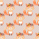 Autumn Fox & Stripes Fabric - Tan - ineedfabric.com