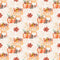 Autumn Foxes & Pumpkins Lace Fabric - White - ineedfabric.com