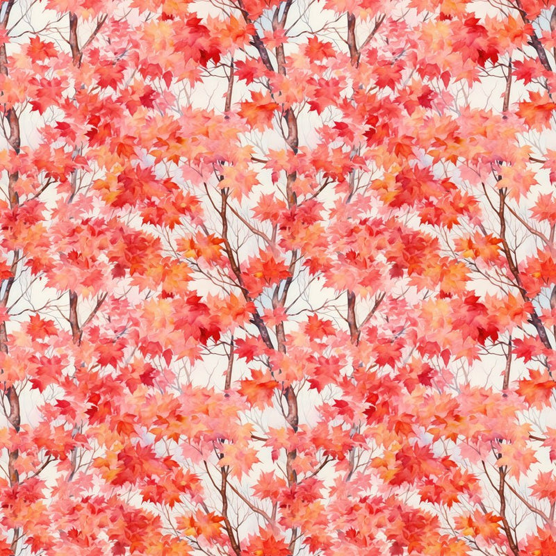 Autumn Leaves & Trees Fabric - ineedfabric.com