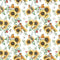 Autumn Sunflowers & Robins Fabric - ineedfabric.com
