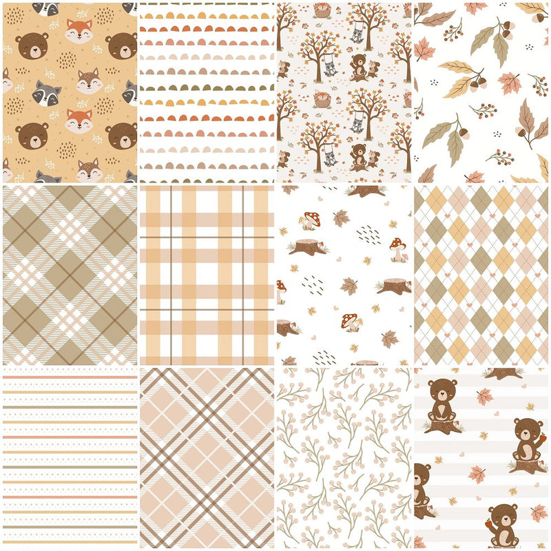 Autumn Woodland Animals Fat Quarter Bundle - 12 Pieces - ineedfabric.com