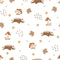 Autumn Woodland Animals Pattern 3 Fabric - ineedfabric.com
