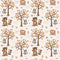 Autumn Woodland Animals Scene Fabric - ineedfabric.com