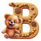 "B" Bear Cookie Fabric Panel - ineedfabric.com