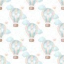 Baby Boy Elephant On Dots Fabric - White - ineedfabric.com