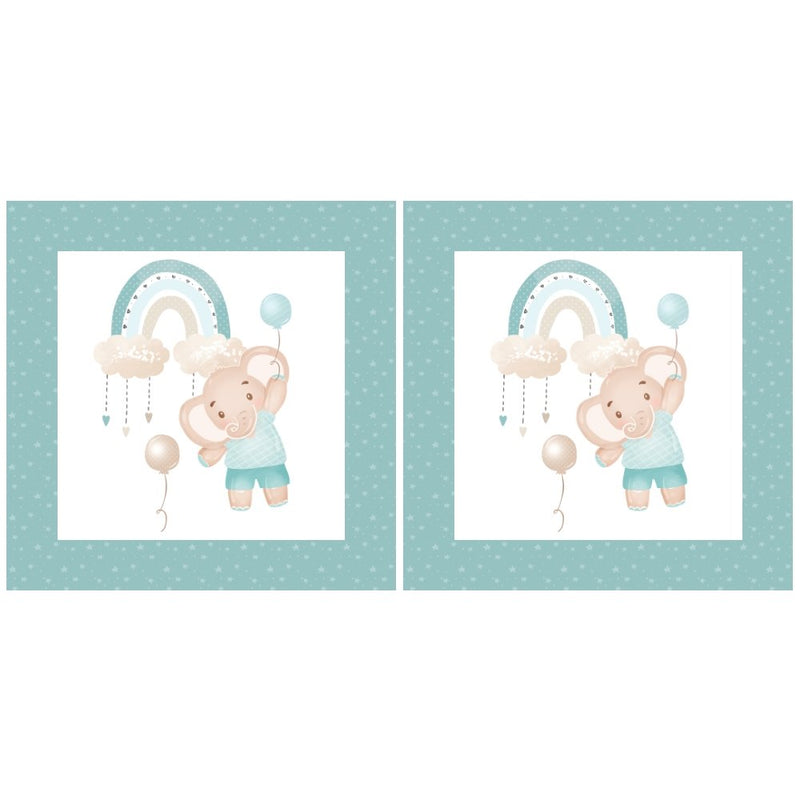 Baby Boy Elephant Pillow Fabric Panels - ineedfabric.com