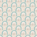 Baby Boy Elephant Rainbows Fabric - Tan - ineedfabric.com