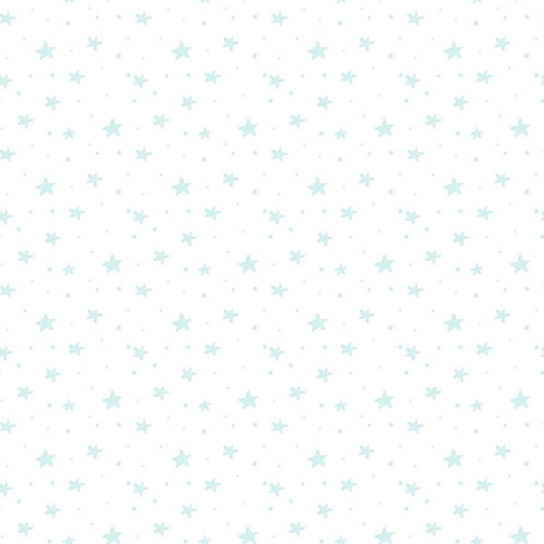 Baby Boy Elephant Stars Fabric - White - ineedfabric.com