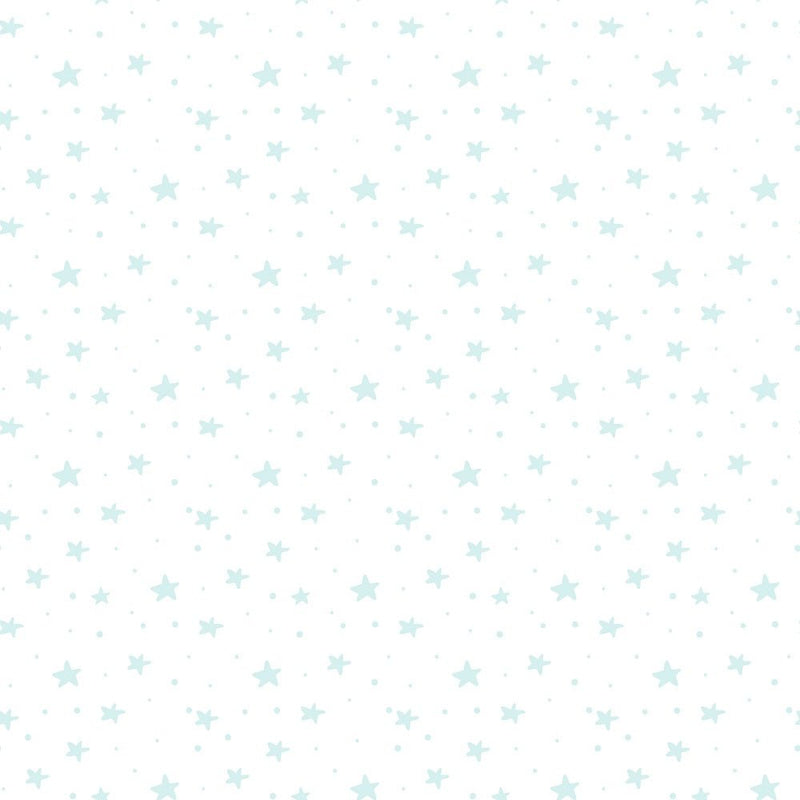 Baby Boy Elephant Stars Fabric - White - ineedfabric.com