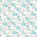 Baby Dragon & Flowers Fabric - ineedfabric.com